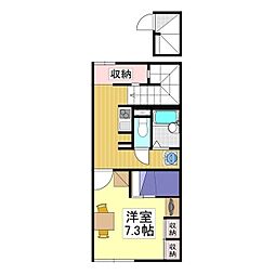 レオパレスミューセントＭＡＹＵ 2階1Kの間取り