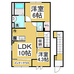 アイリスコート石渡 2LDKの間取図画像