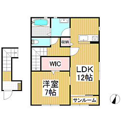 仮)小布施町新築アパート 1LDKの間取図画像