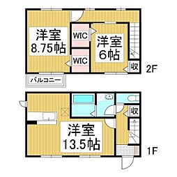 プリモ桜 2LDKの間取図画像
