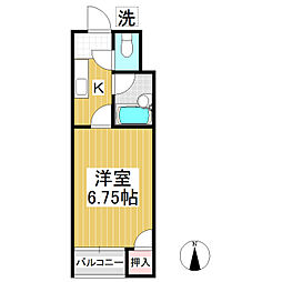 メゾン松南 1Kの間取図画像