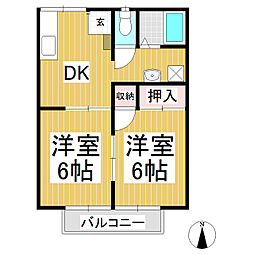 メゾン太子町 2DKの間取図画像