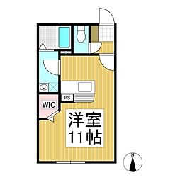 スノーハウス B棟 ワンルームの間取図画像