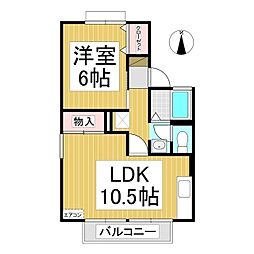 フラッツ朝陽A棟 1LDKの間取図画像