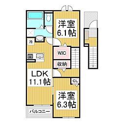 グラン・クオーツ 2LDKの間取図画像