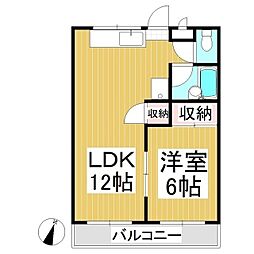 ラビットハウスニシザワ 1LDKの間取図画像
