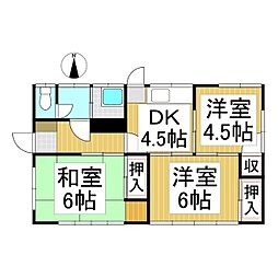 JR信越本線 長野駅 バス25分 大豆島下区停下車 徒歩2分の賃貸一戸建て 3Kの間取り