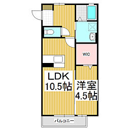 ロジュマン　デラッセ 2階1LDKの間取り
