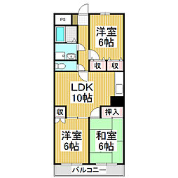 ファミーユ大豆島 4階3LDKの間取り
