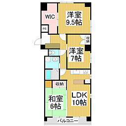 グランドハイツ21 2階3LDKの間取り