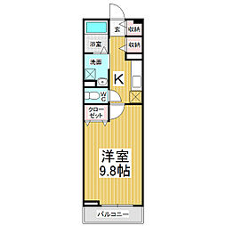 プチメゾン泉 1階1Kの間取り
