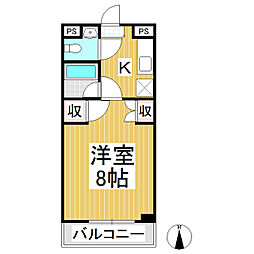 コーポ・ビックウェイブ　N棟 2階1Kの間取り