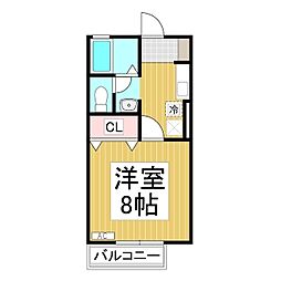 グリーンテラスS・T 1Kの間取図画像