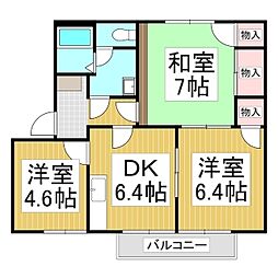 フレグランスピア 3DKの間取図画像