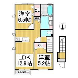 ラ・フェリーチェ 2LDKの間取図画像