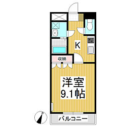 グランスイート 1Kの間取図画像