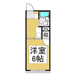 サニーハイツ高田 1Kの間取図画像