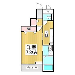 ベルファミーユ 1Kの間取図画像