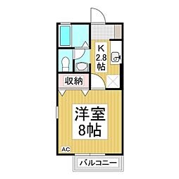 アドバンスエイト 1Kの間取図画像