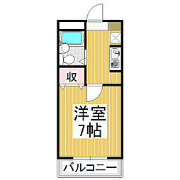 平林ピア3 1Kの間取図画像