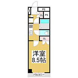 メゾン栗田 1Kの間取図画像