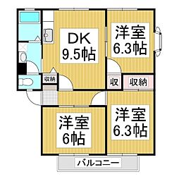 ルミエール三登C 3DKの間取図画像