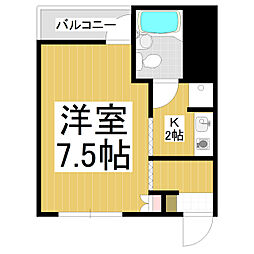 メゾン西鶴賀 1Kの間取図画像