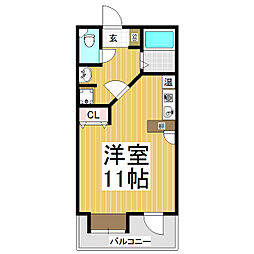 ウィンベル東館 ワンルームの間取図画像