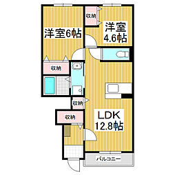 アイリスガーデン 2LDKの間取図画像