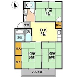 シャンドール竹腰 3DKの間取図画像