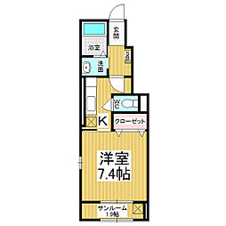 ルネッタ1 1Kの間取図画像