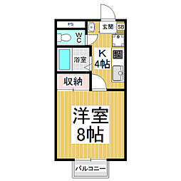 パークサイド栗田A 1Kの間取図画像