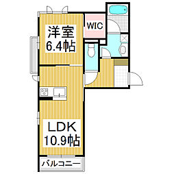 ルミエール高田 1LDKの間取図画像