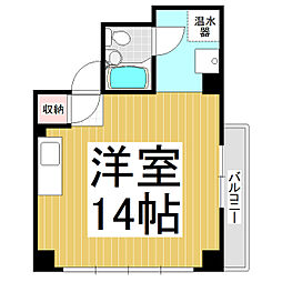 懐石舎コーポ ワンルームの間取図画像