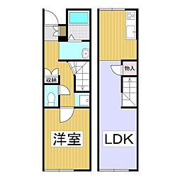 レオネクストエトワール中村II 1階1LDKの間取り