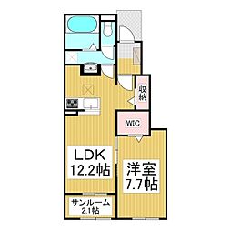 アルジェント 1階1LDKの間取り