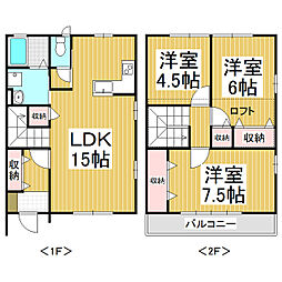 レトアテラス彩 1階3LDKの間取り