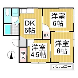 アトゥレ若葉I 1階3DKの間取り