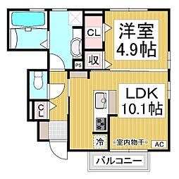 ルミエール（坂城） 1階1LDKの間取り