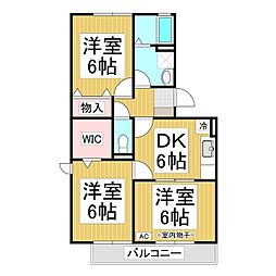 コラージュみなみ 3階3DKの間取り