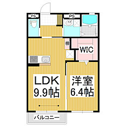 Aonuma Terrace 1階1LDKの間取り