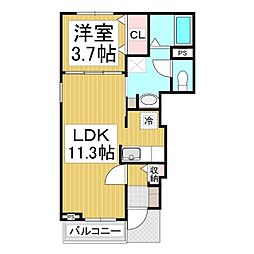Ｋ・ビレッジIII 1階1LDKの間取り