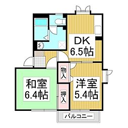 グランドリジェールII　Ｅ棟 1階2DKの間取り