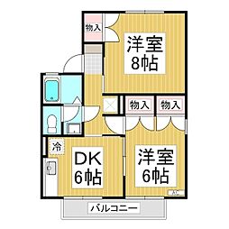 アドミールKOIKEC 2DKの間取図画像