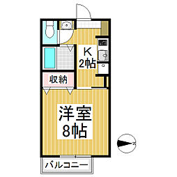 サンライズ・K 1Kの間取図画像