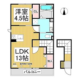 フィガレンス篠山 1LDKの間取図画像
