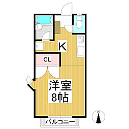 シティーコーポ丹波島 1Kの間取図画像