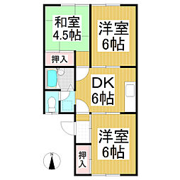 コーポ山崎 3DKの間取図画像