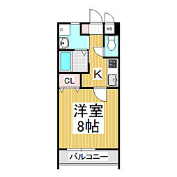ラフィネ・ドゥー 1Kの間取図画像