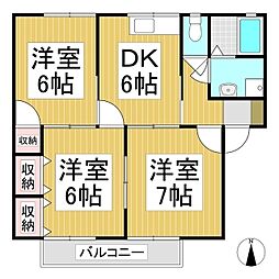 ランズエンド 3DKの間取図画像